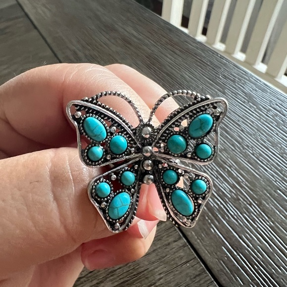 TURQUOISE BUTTERFLY🦋 RING - Picture 7 of 7